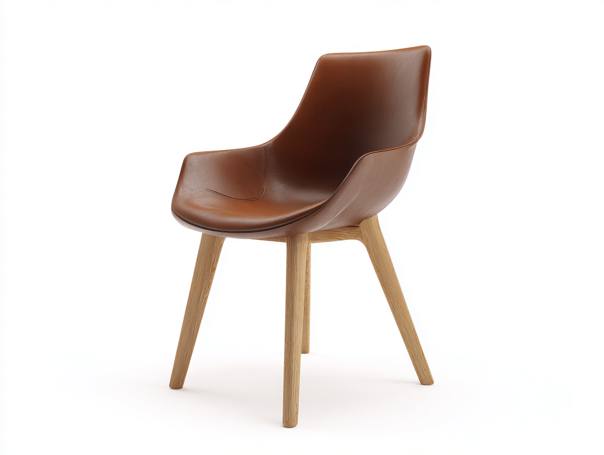 Sillas de comedor de madera y cuero sintético 48x52x82 cm - color marrón-madera - diseño moderno para comedor-Sariarohaus