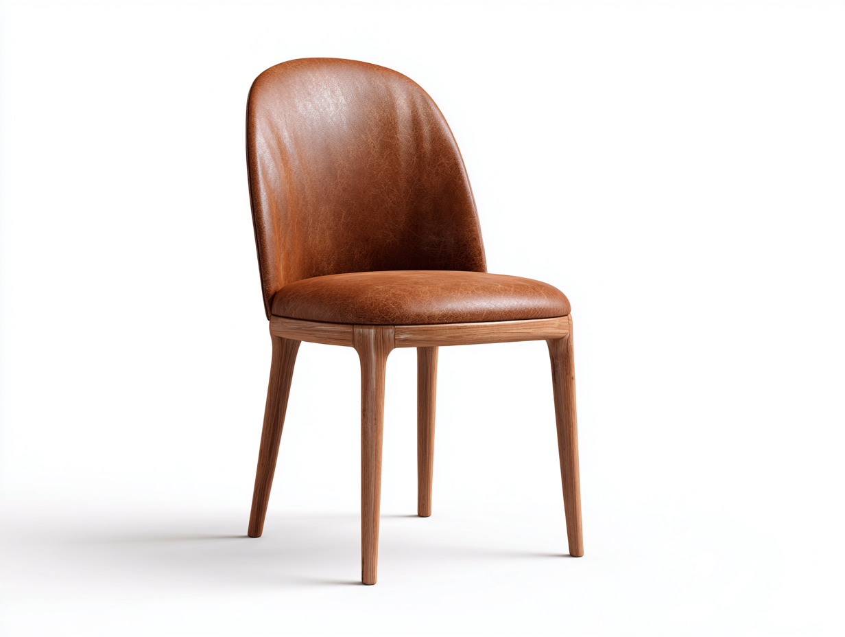Sillas de comedor 48x55x85 cm madera y cuero sintético marrón diseño moderno-Sariarohaus