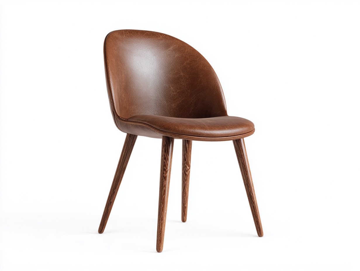Sillas de comedor madera y cuero sintético 46x52x82 cm - marrón - estilo moderno para interior-Sariarohaus