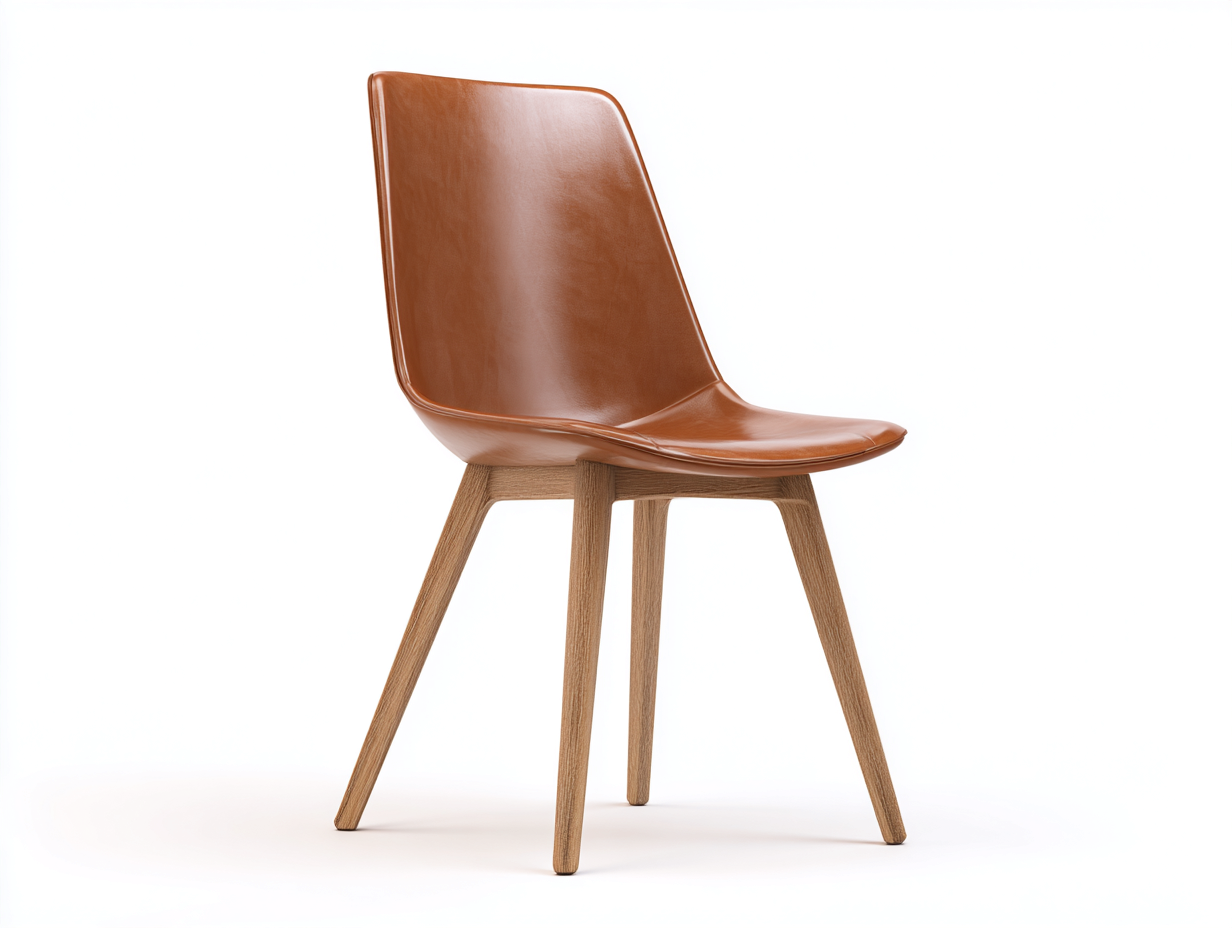 Sillas de comedor madera y cuero sintético 50x55x80 cm marrón - silla individual - diseño moderno-Sariarohaus