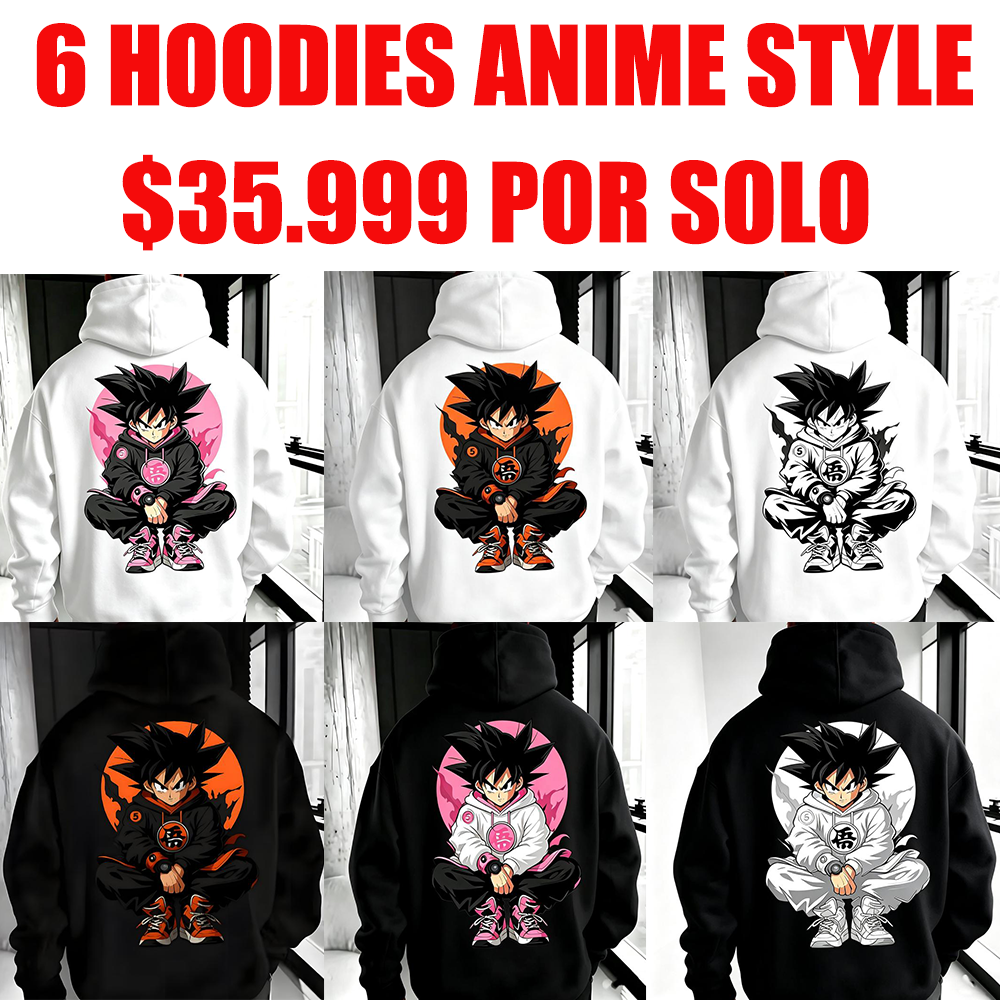 Personalización según imagenSudadera con Capucha Negra de Dragon Ball Z