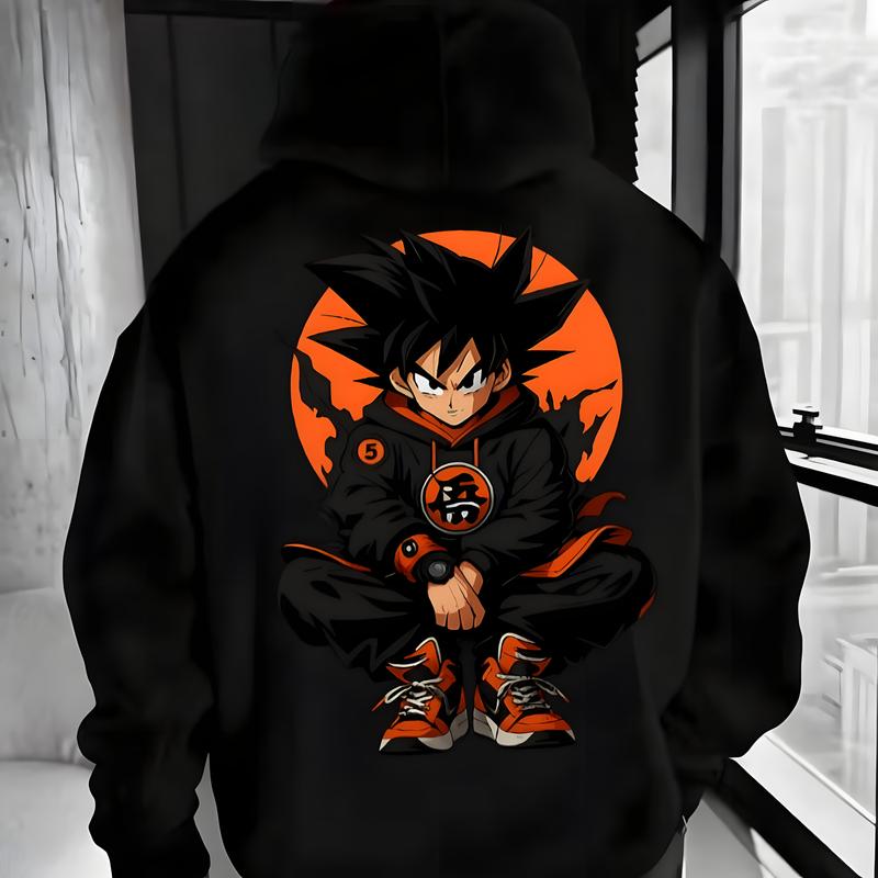 Personalización según imagenSudadera con Capucha Negra de Dragon Ball Z