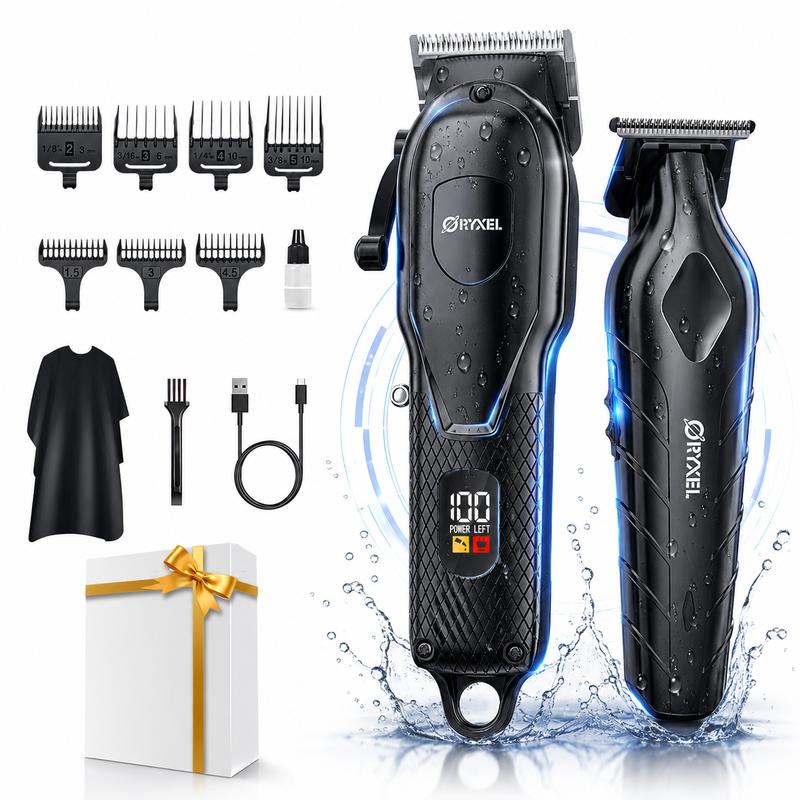 Maquinas Para Cabello Wishsky Kit De Cortadoras Profesional ,Maquinas Para Cortar Cabello 8000Rpm,Set De Cortapelos Y Recortadora Para Hombre Con Pantalla LED, 9 Peines Guía Y Capa.