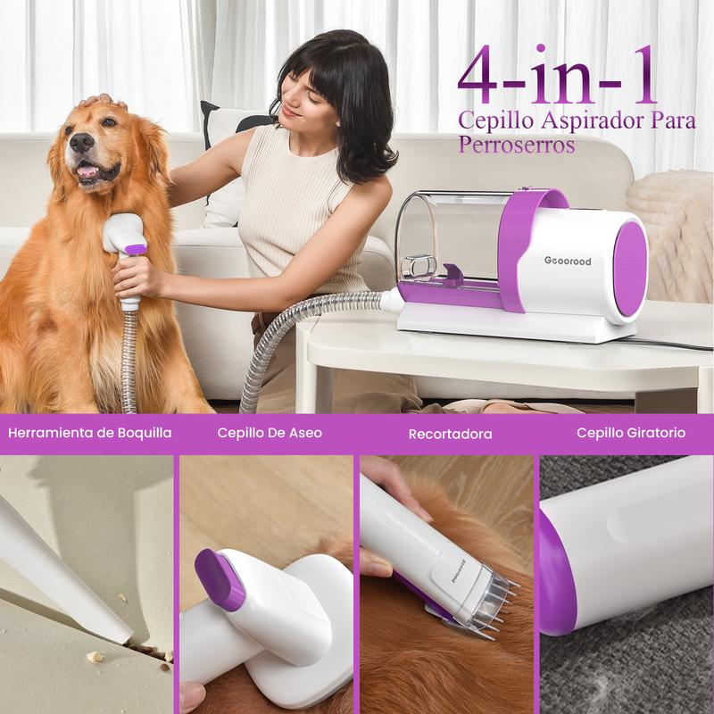 Geoorood Kit de Limpieza para Mascotas – Aspirador de 2.5 Litros para Pelo de Gatos y Perros