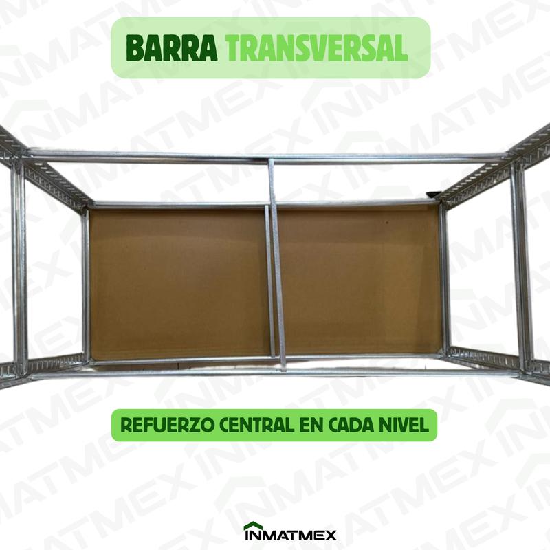 Rack Organizador INMATMEX de 5 Niveles, Ajustable y Modular, Metal Cromado y MDF, Capacidad de 180 kg