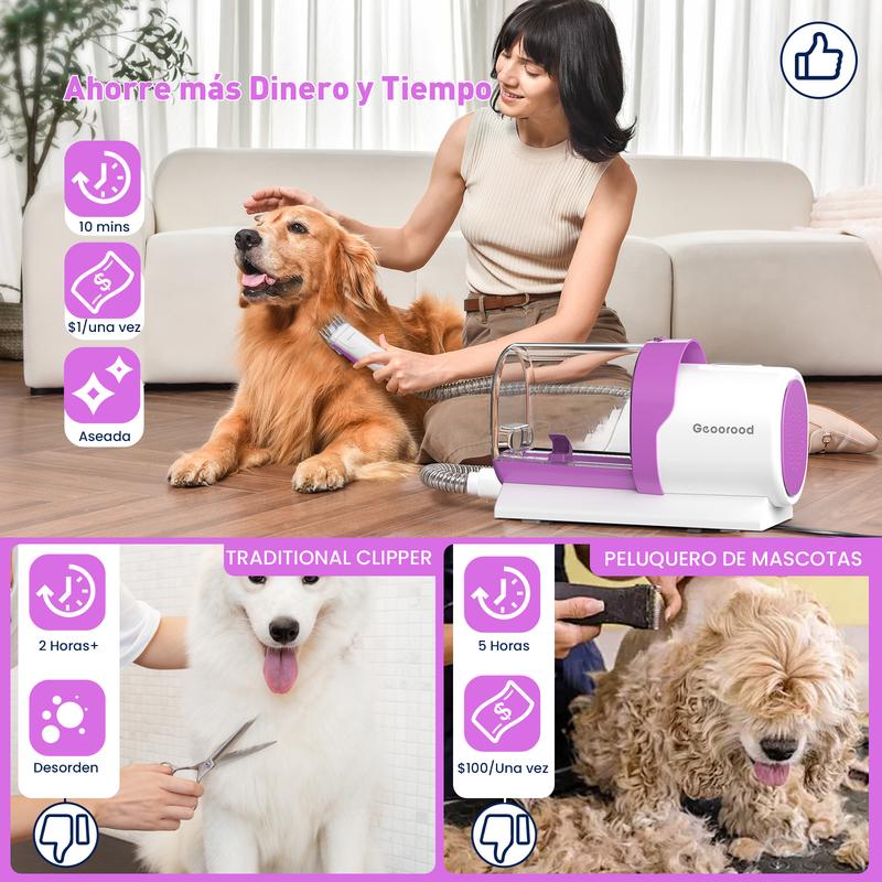 Geoorood Kit de Limpieza para Mascotas – Aspirador de 2.5 Litros para Pelo de Gatos y Perros