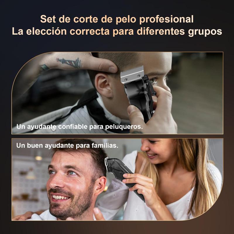 Maquinas Para Cabello Wishsky Kit De Cortadoras Profesional ,Maquinas Para Cortar Cabello 8000Rpm,Set De Cortapelos Y Recortadora Para Hombre Con Pantalla LED, 9 Peines Guía Y Capa.