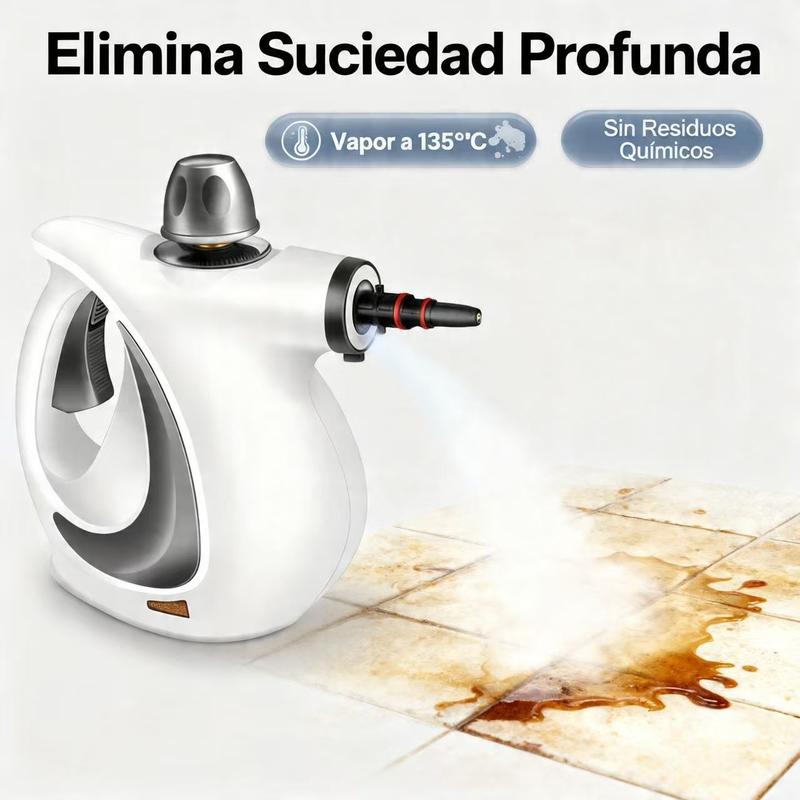 Limpiador a Vapor Portátil con 12 Accesorios para Limpieza Profunda en Cocina Baño Hogar y Automóvil