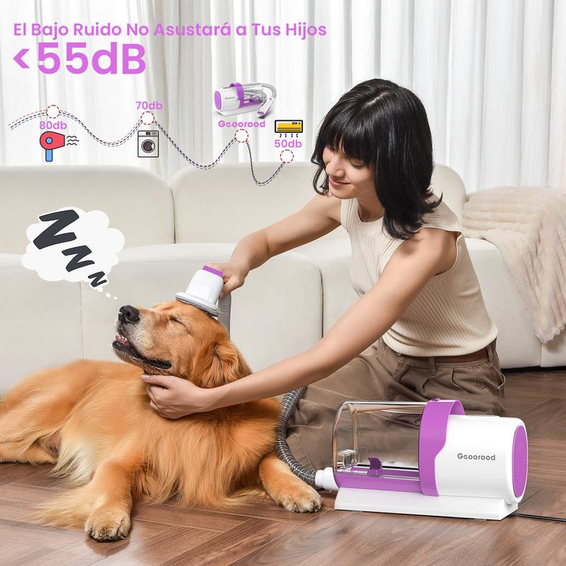 Geoorood Kit de Limpieza para Mascotas – Aspirador de 2.5 Litros para Pelo de Gatos y Perros