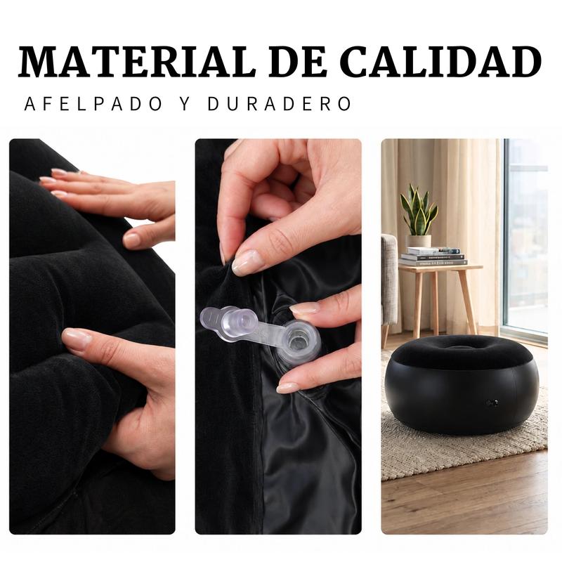 Sillón inflable cómodo con reposapiés; incluye bomba manual
