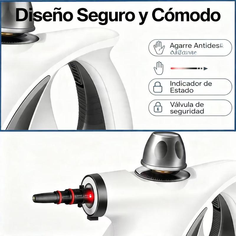 Limpiador a Vapor Portátil con 12 Accesorios para Limpieza Profunda en Cocina Baño Hogar y Automóvil
