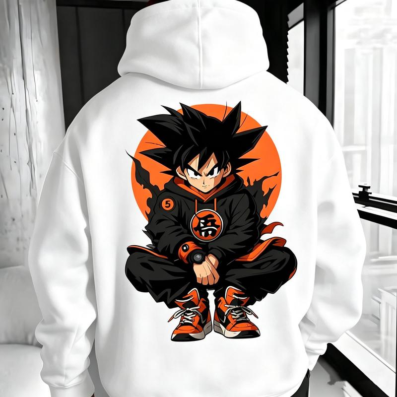 Personalización según imagenSudadera con Capucha Negra de Dragon Ball Z