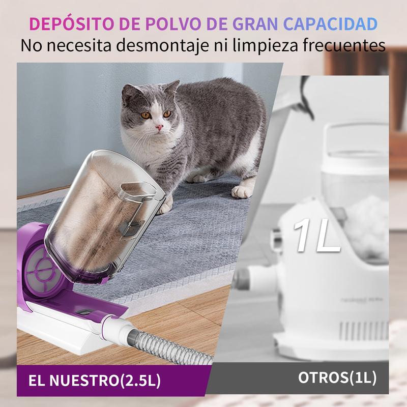 Geoorood Kit de Limpieza para Mascotas – Aspirador de 2.5 Litros para Pelo de Gatos y Perros