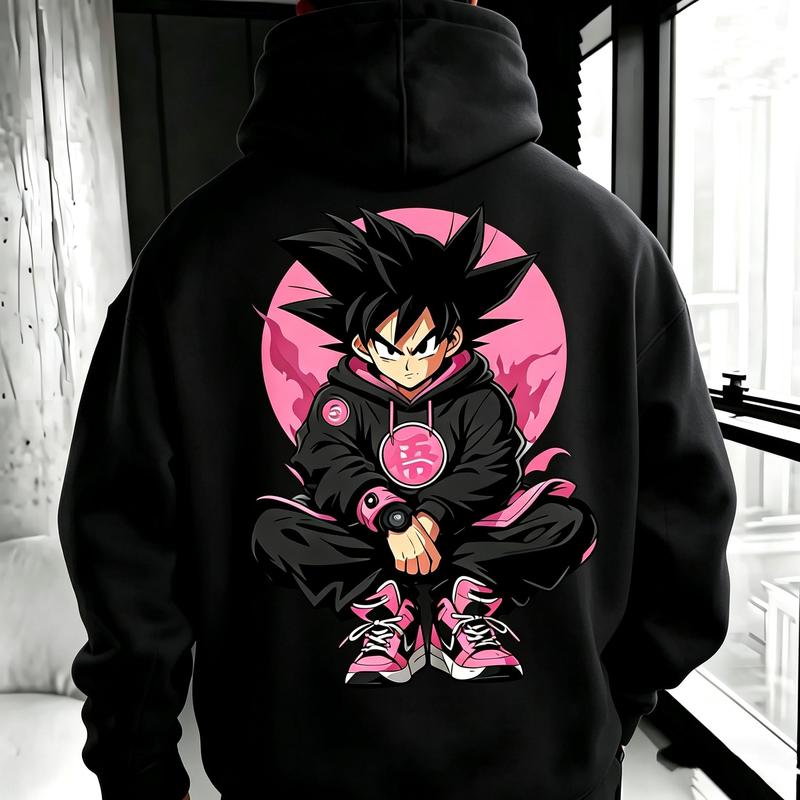 Personalización según imagenSudadera con Capucha Negra de Dragon Ball Z