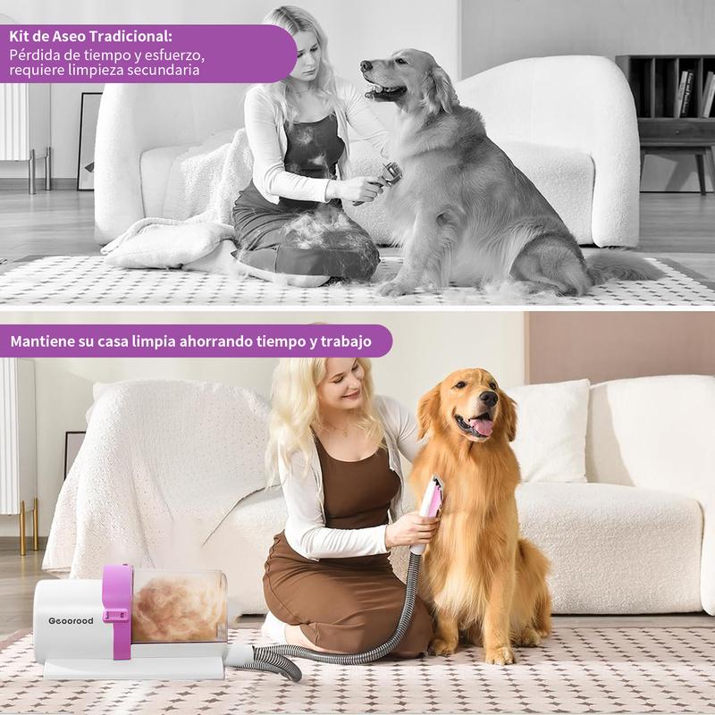Geoorood Kit de Limpieza para Mascotas – Aspirador de 2.5 Litros para Pelo de Gatos y Perros