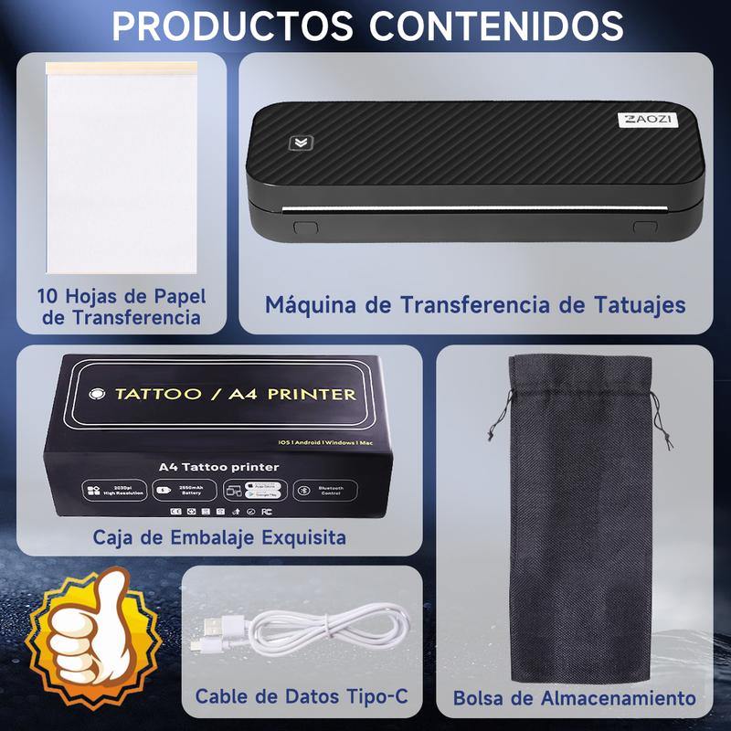 impresora de pegatinas con Bluetooth y rollo de papel, Impresora con IA
