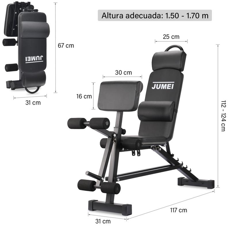 13 en 1 Multifuncional Ajustable Plegable Silla Fitness Ajustable Banco Fitness Multifuncional Banco Empujador de Mancuernas Asiento Empujador de Mancuernas Equipo Fitness