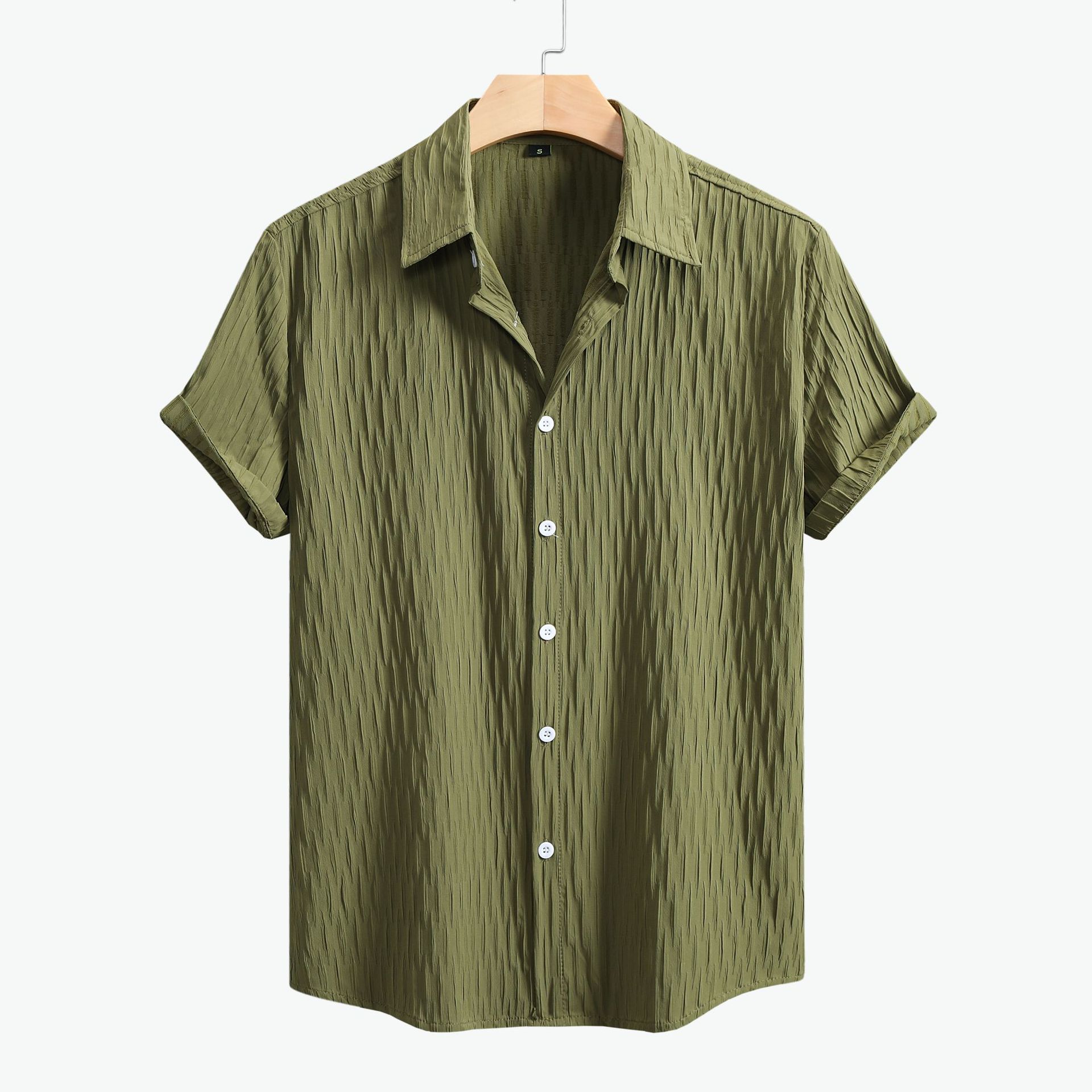 Men’s Textured Short-Sleeve Button-Down Shirt