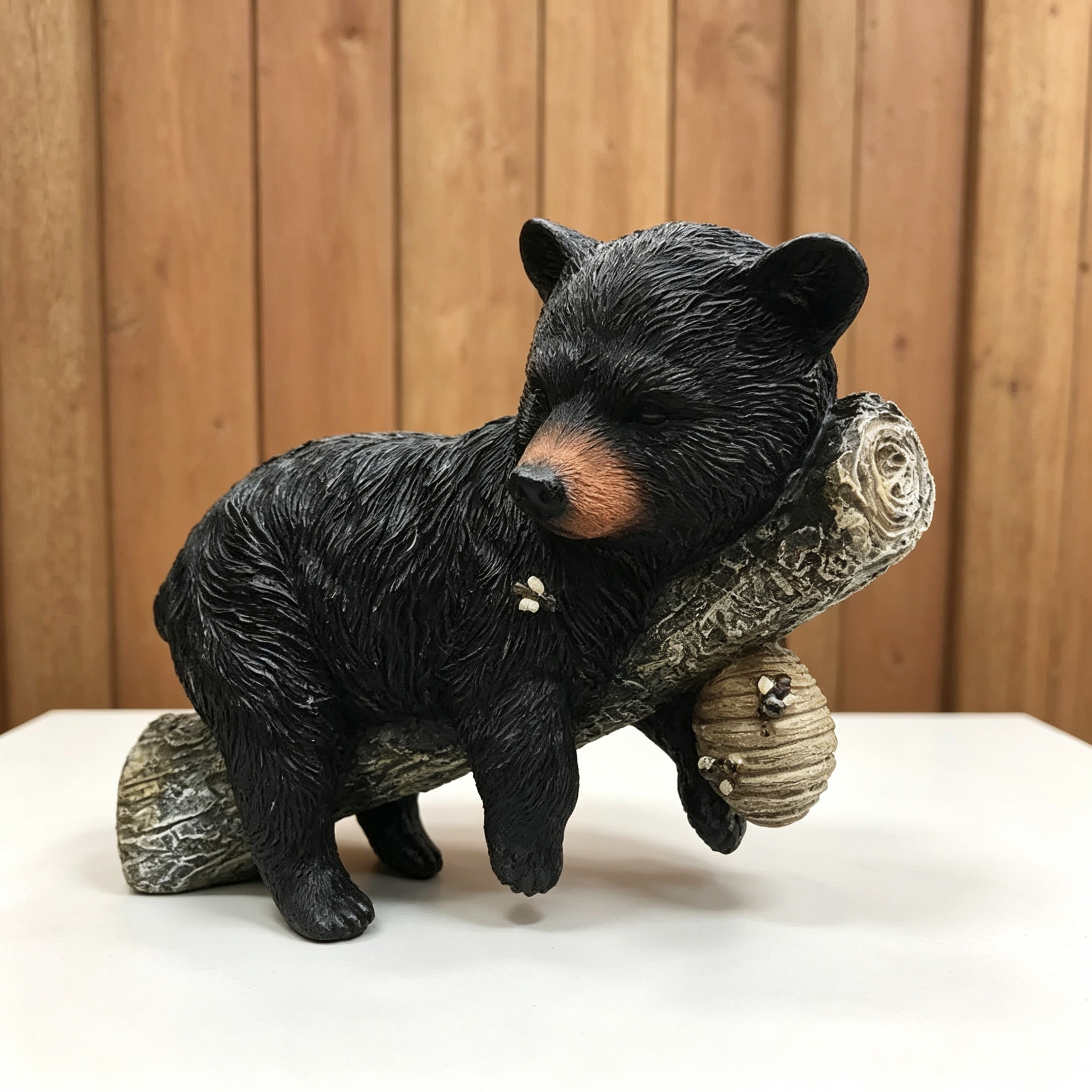 Tree-Climbing Black Bear Outdoor Garden Ornament