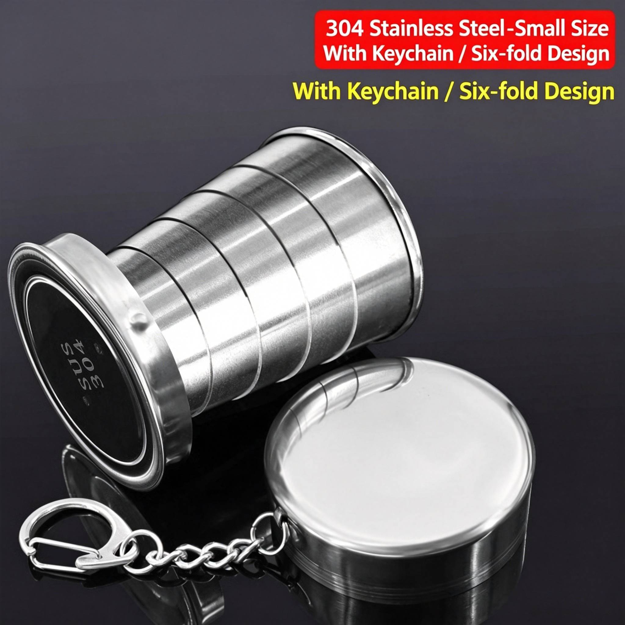 Foldable Stainless Steel Travel Cup – Portable Collapsible Camping & Outdoor Mug