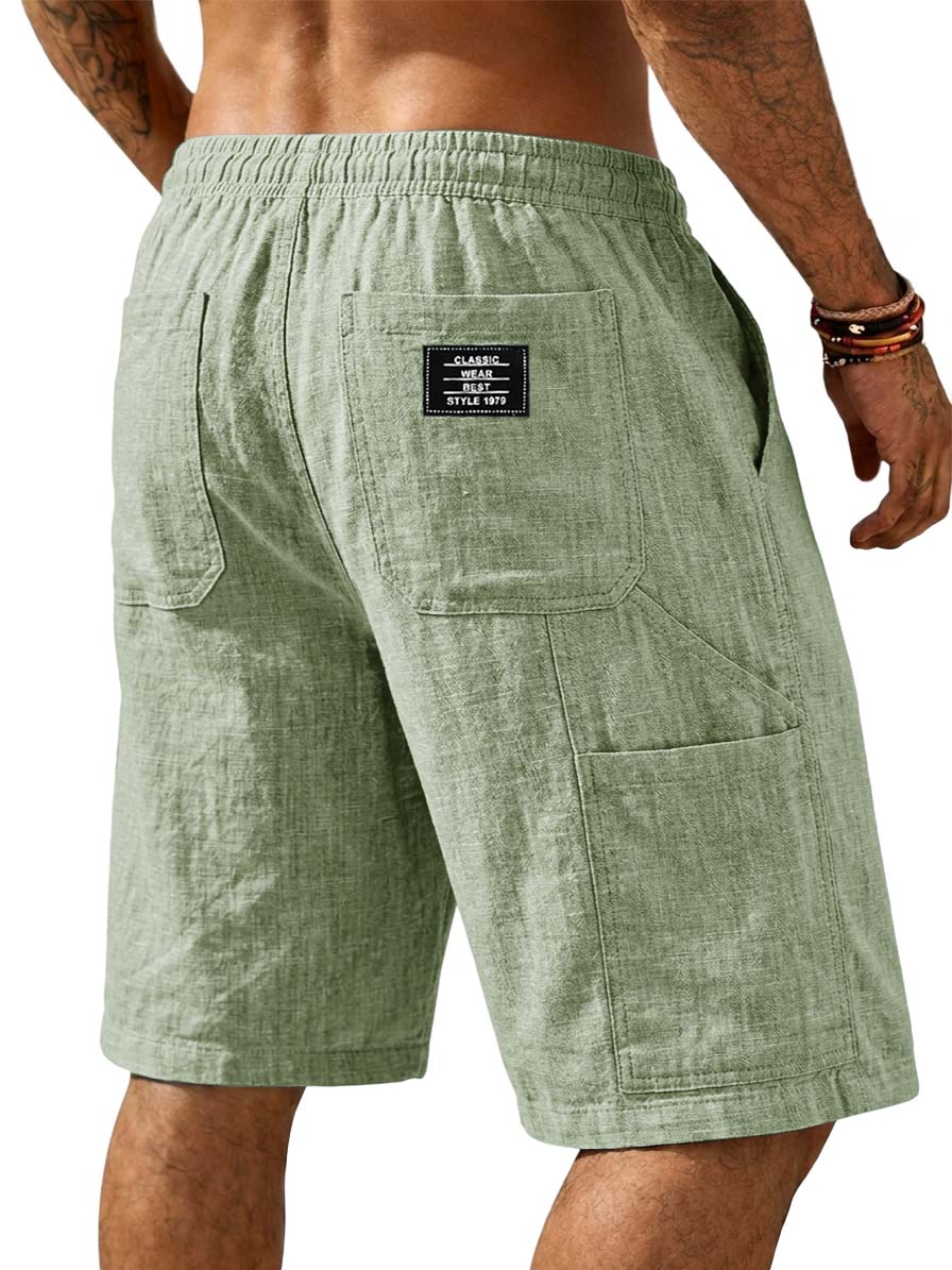 Cotton Linen Multi-pocket Casual Shorts