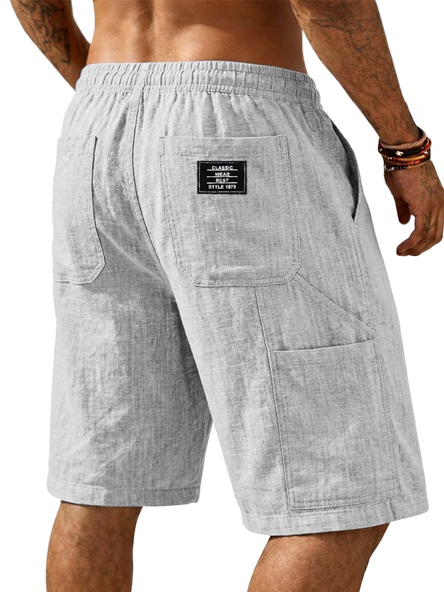 Cotton Linen Multi-pocket Casual Shorts