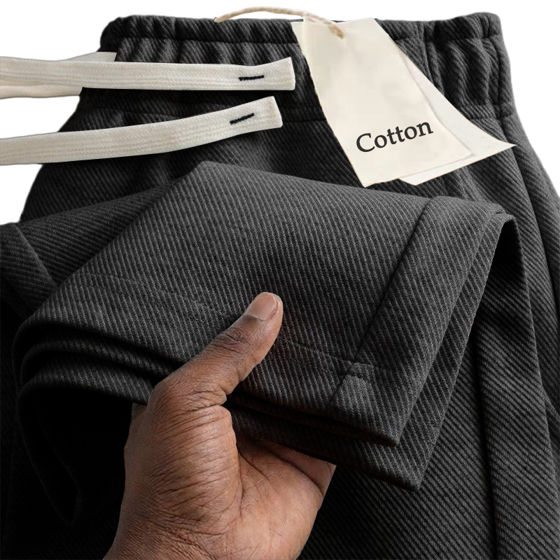 Men's Solid Color 300G Twill Cotton Sporty Casual Pants