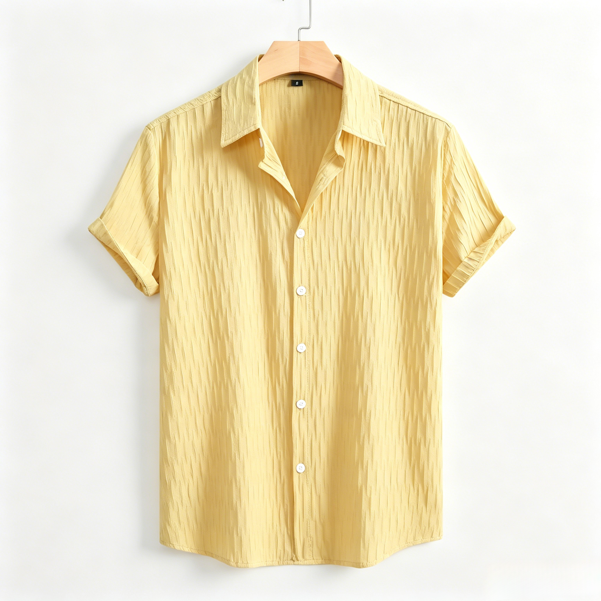 Men’s Textured Short-Sleeve Button-Down Shirt