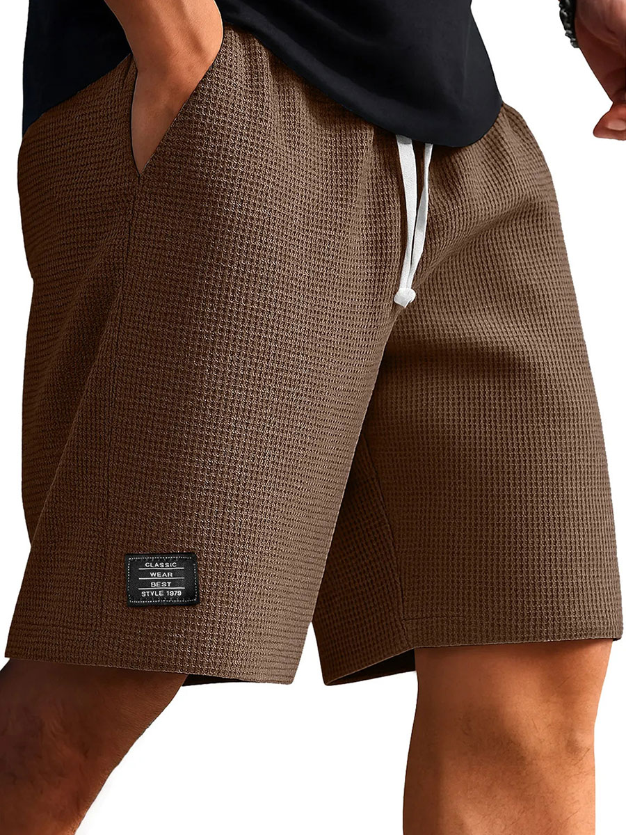 Men's Casual Waffle Sports Shorts