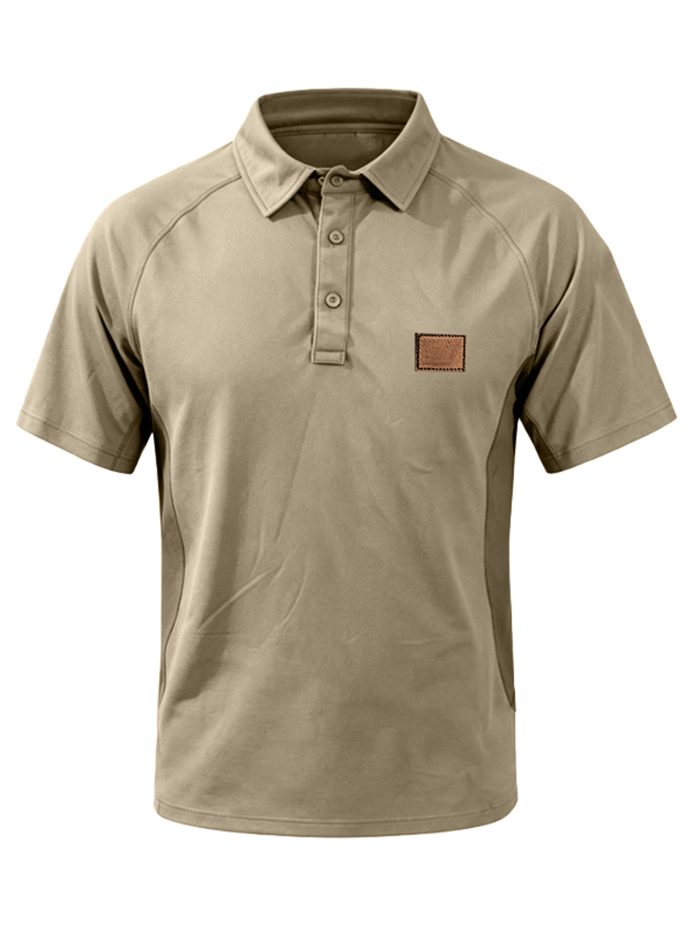 Men's Casual Raglan Color Block Embroidered Label Short-Sleeve Polo Shirt