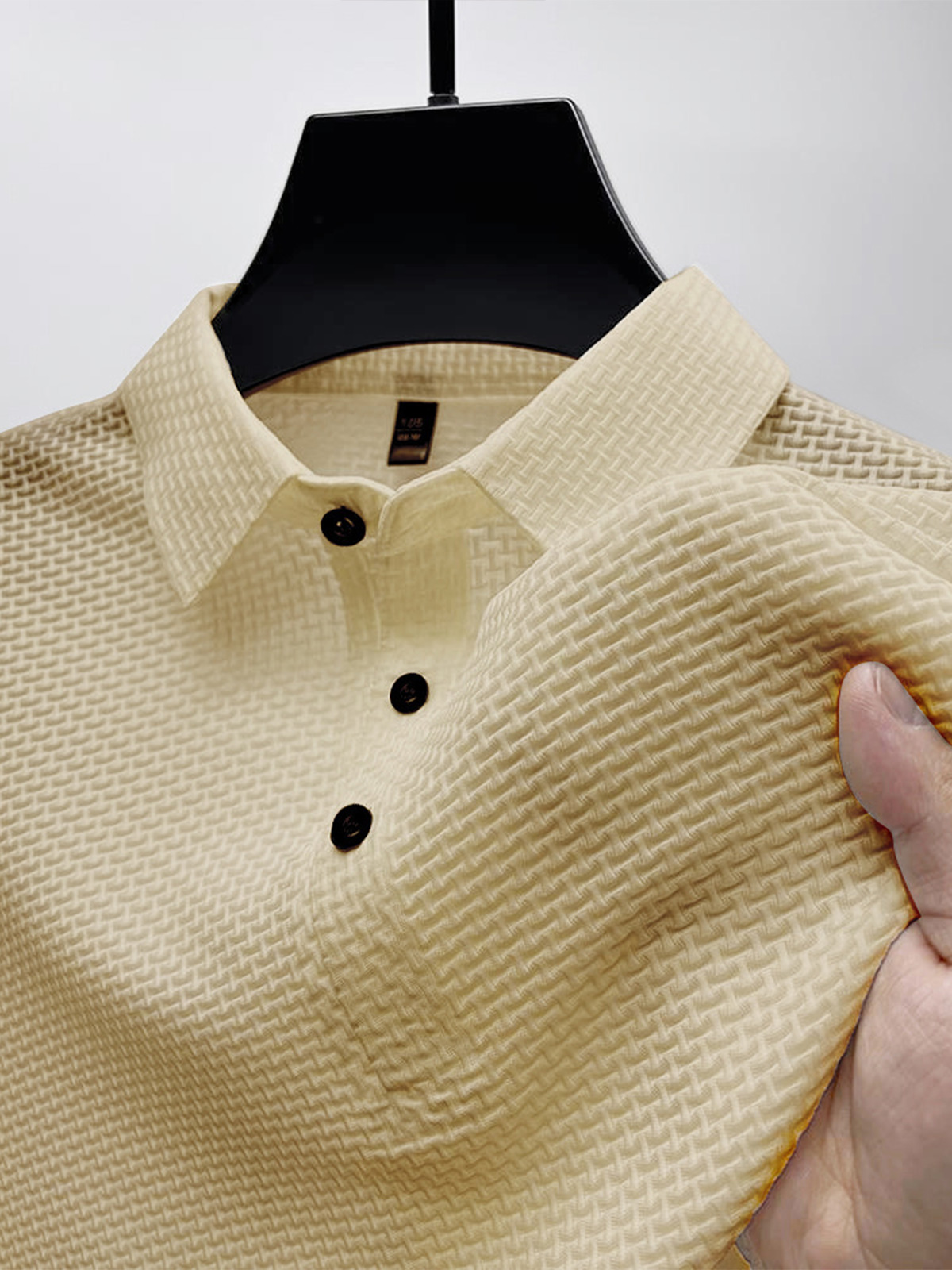 Men's Summer Mesh Ice Silk Solid Color Short Sleeve Polo Shirt