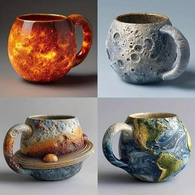 Planet Ceramic Mug – Modern Space Art Coffee Cup For Home & Office