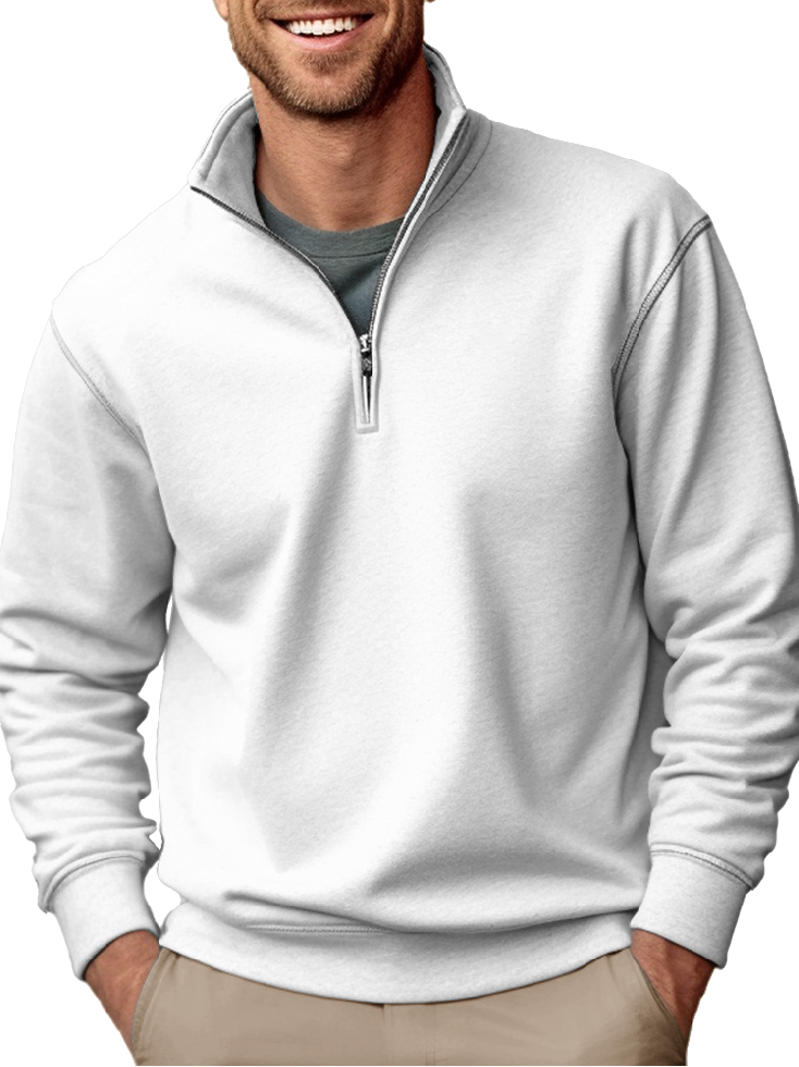Men's Fashion Casual Zipper Padded Polo Shirt