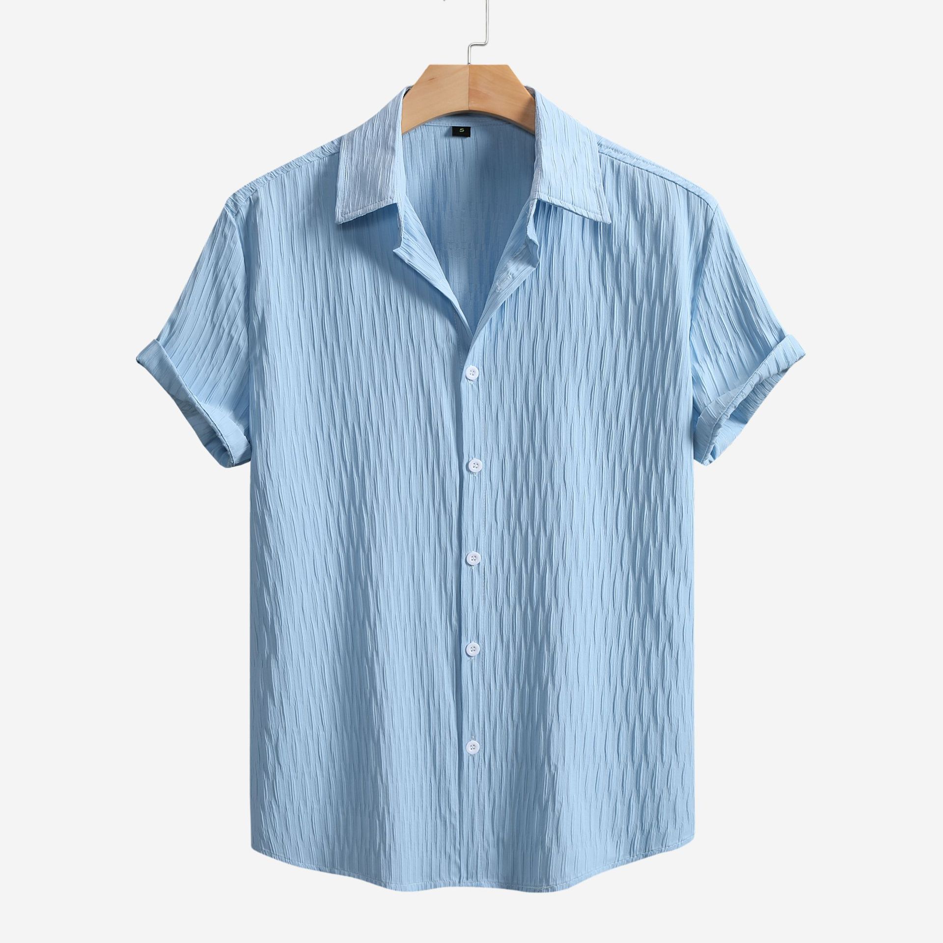 Men’s Textured Short-Sleeve Button-Down Shirt