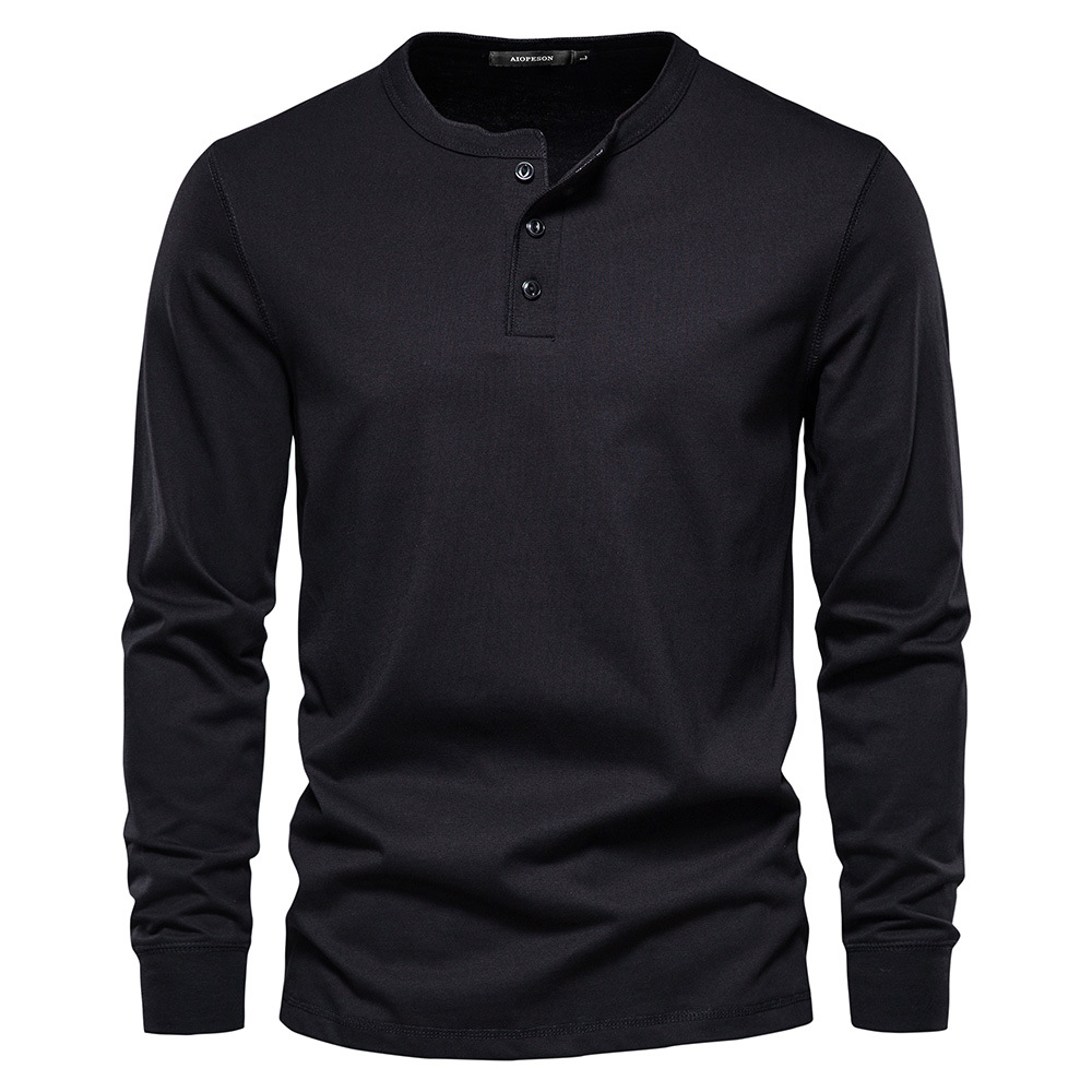 Men’s Clean Style Everyday Comfort Long Sleeve Henley Shirt
