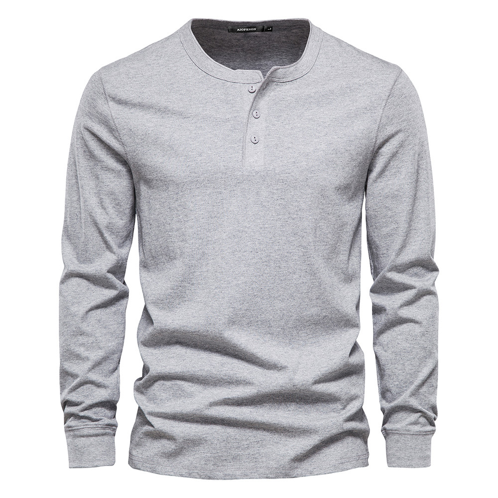 Men’s Clean Style Everyday Comfort Long Sleeve Henley Shirt