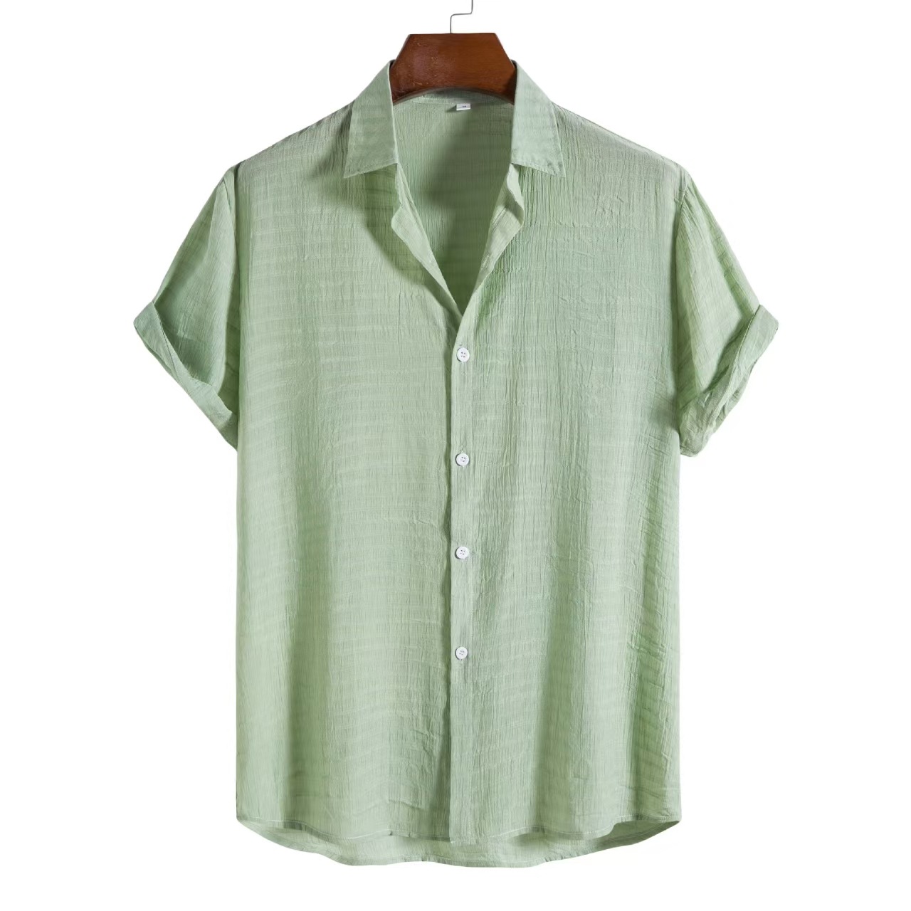 Men’s Linen-Blend Short-Sleeve Button-Down Shirt