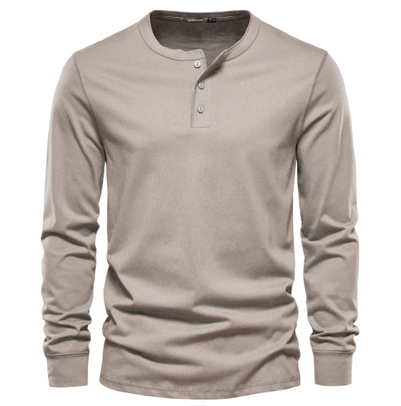 Men’s Clean Style Everyday Comfort Long Sleeve Henley Shirt