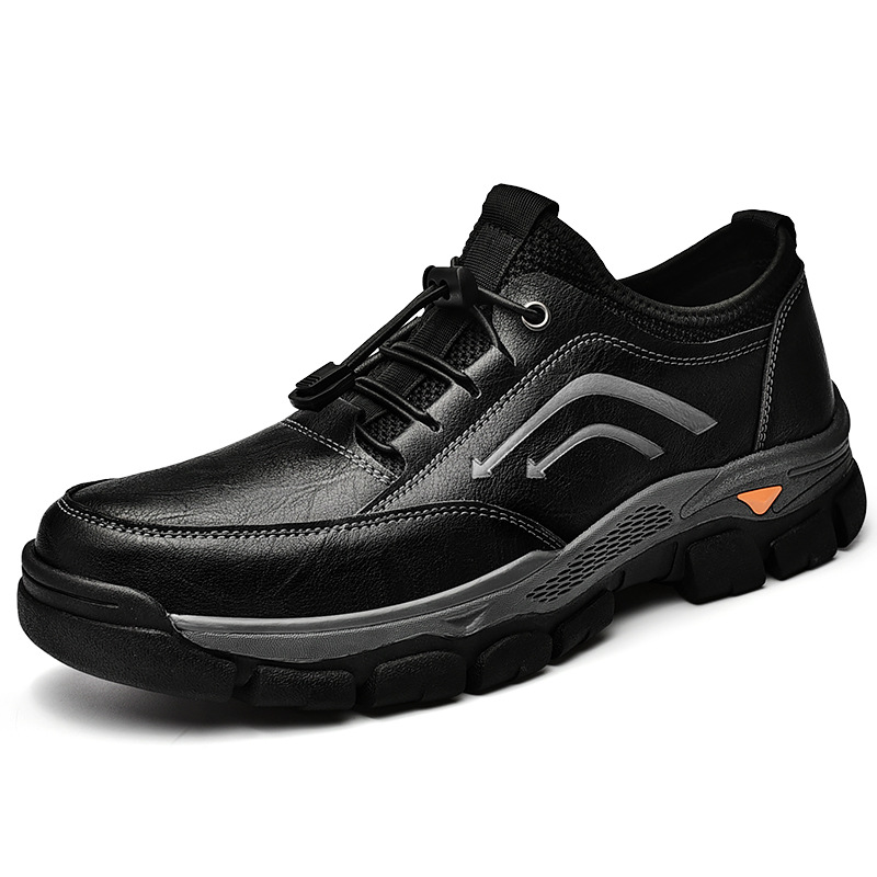 Men's handmade genuine leather drawstring slip-on orthopedic shoes