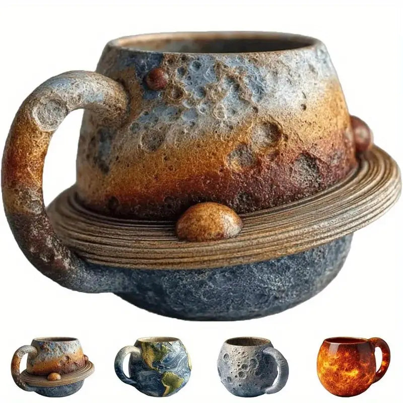 Planet Ceramic Mug – Modern Space Art Coffee Cup For Home & Office