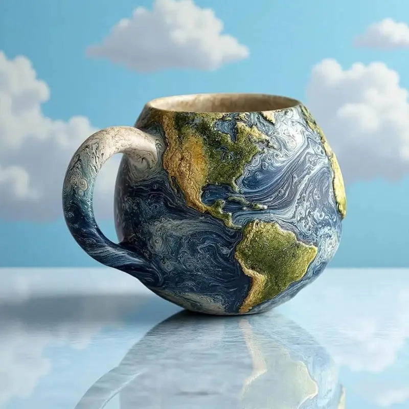 Planet Ceramic Mug – Modern Space Art Coffee Cup For Home & Office