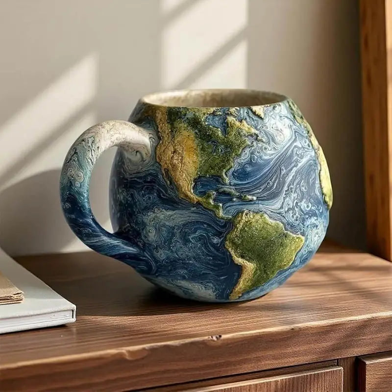 Planet Ceramic Mug – Modern Space Art Coffee Cup For Home & Office
