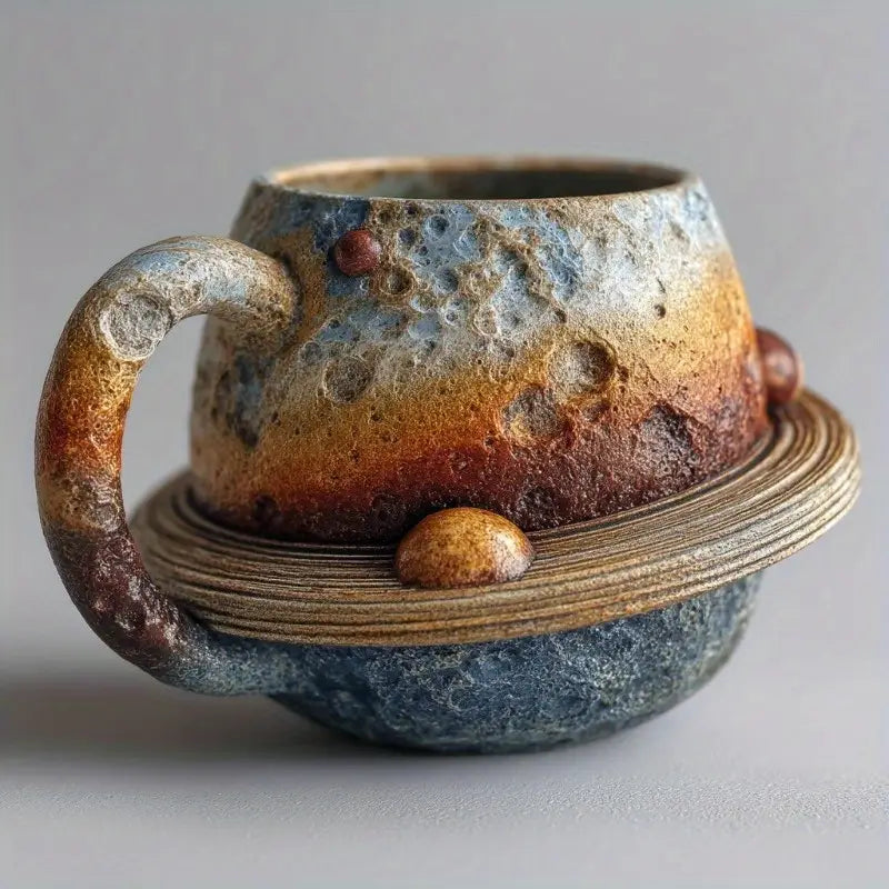 Planet Ceramic Mug – Modern Space Art Coffee Cup For Home & Office