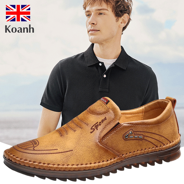 Men's fashion soft leather casual genuine leather shoes non-slip business casual men's shoes