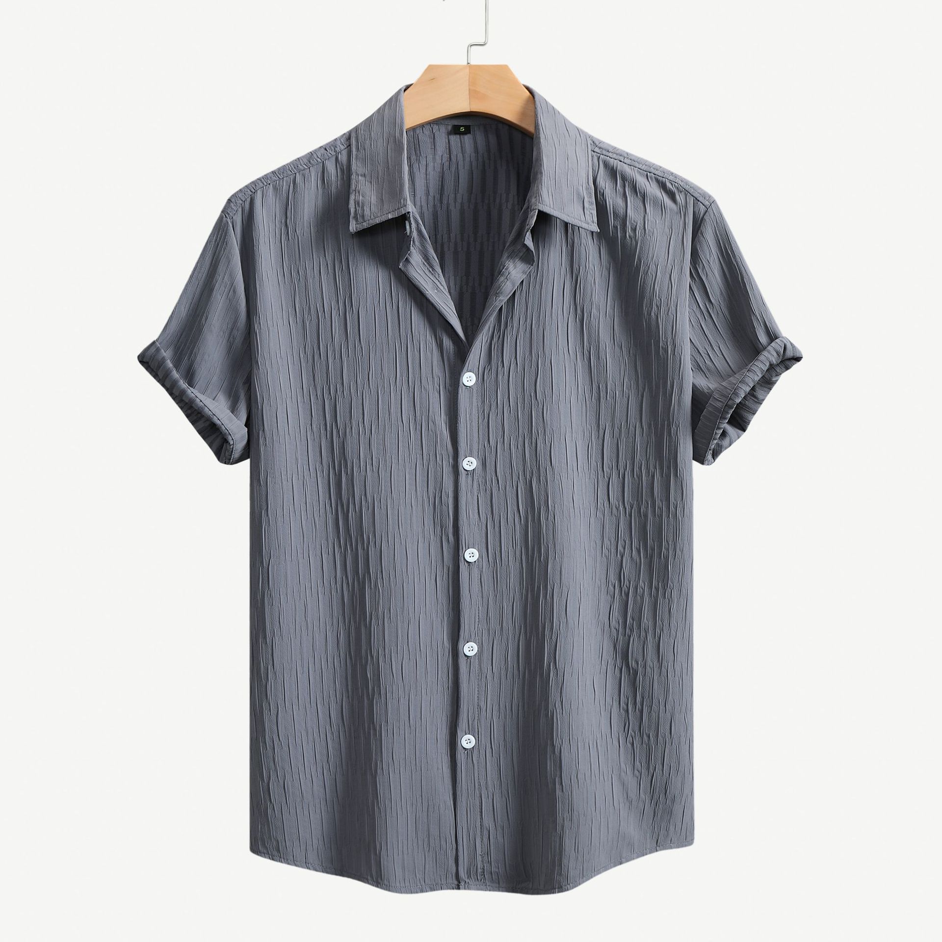 Men’s Textured Short-Sleeve Button-Down Shirt