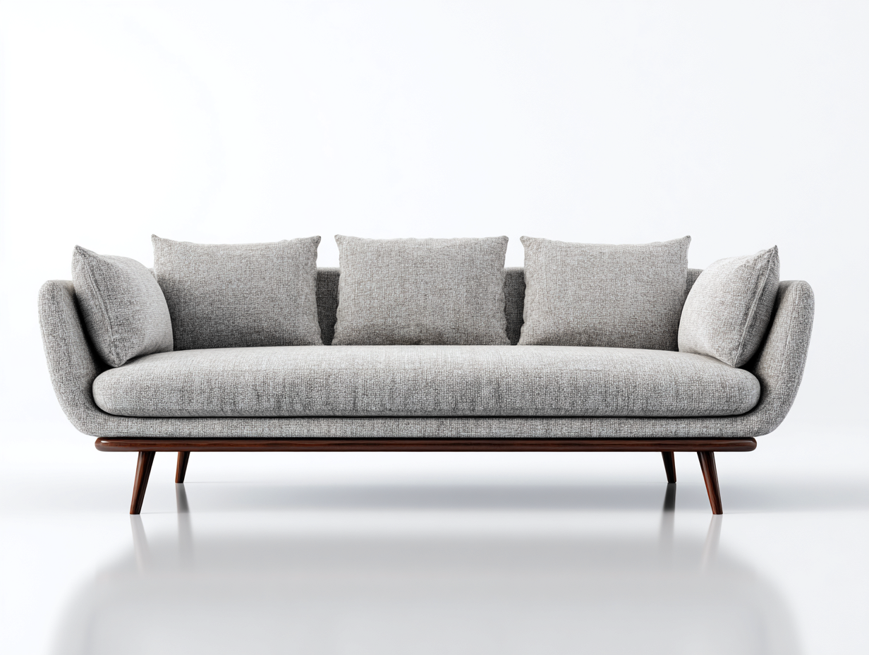 Sofás 3 plazas de tela 210x90x85 cm - color gris - estructura de madera - diseño moderno para salón-Dololodecor
