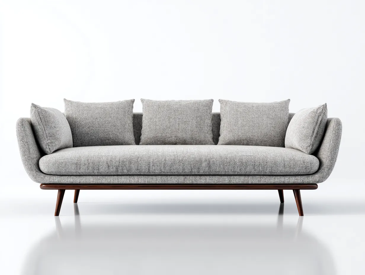 Sofás 3 plazas de tela 210x90x85 cm - color gris - estructura de madera - diseño moderno para salón-Dololodecor