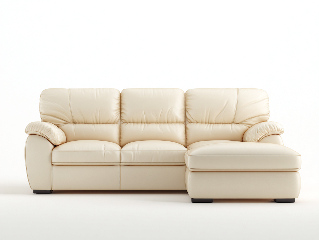 Sofás de esquina 250x160x90 cm - tapizado en piel sintética - beige - diseño confortable moderno-Dololodecor