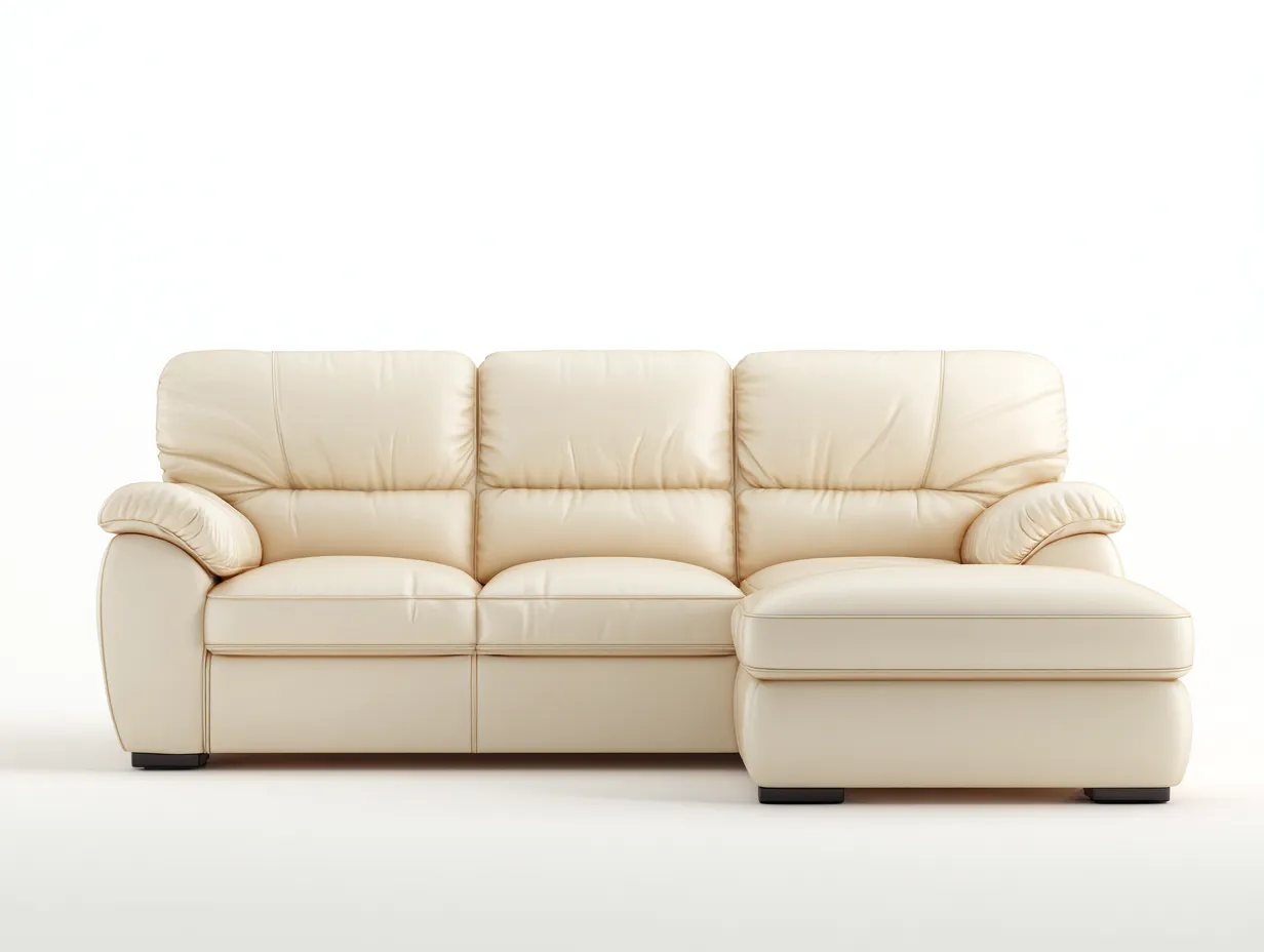 Sofás de esquina 250x160x90 cm - tapizado en piel sintética - beige - diseño confortable moderno-Dololodecor
