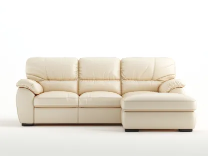 Sofás de esquina 250x160x90 cm - tapizado en piel sintética - beige - diseño confortable moderno-Dololodecor